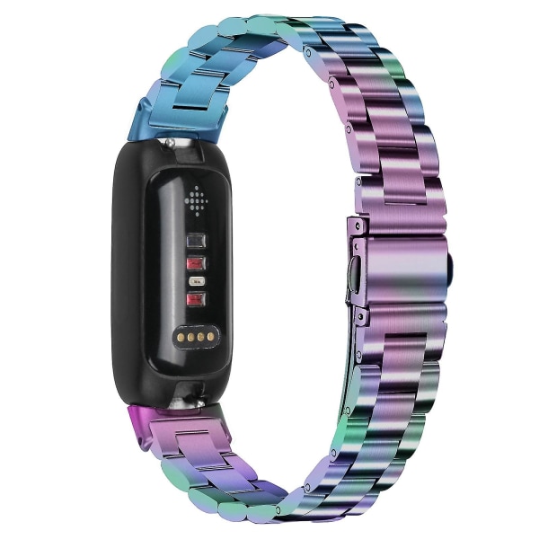 Handledsrem för Fitbit Inspire 3 rostfritt stål 3 pärlor ersättning smart watch Multi color