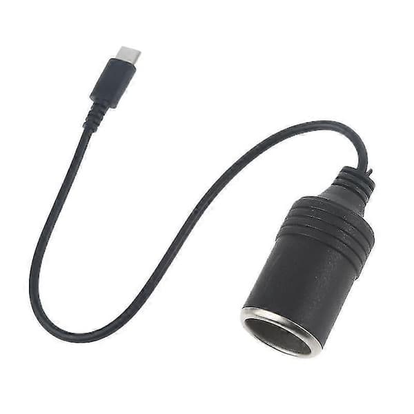 Usb C Pd Type C til 12V Bil Cigarettænder Stik Hun Strømforsyningskabel 0.3m