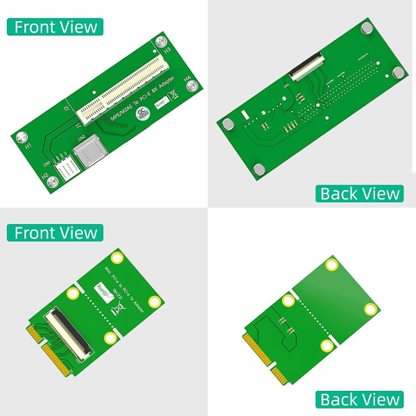 Mini-PCI-E–PCI-E 8X -sovittimen jatkokaapeli nopealla FPC-kaapelilla PCIE-testilaajentimelle, A Green