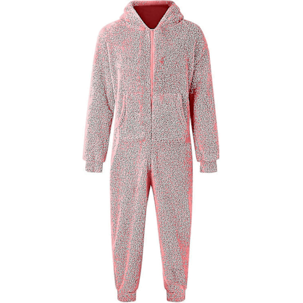 Mænds En-delt Flanel Pyjamas Fuzzy Fleece Flanel Onesies Nattøj Letvægts Plus Størrelse Varmt Vinter Jumpsuit Pjs11 Grey M