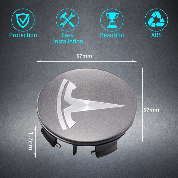 Topfit for Tesla-hjuldekselsett Senternavdekselsett Hjulmutterdeksel Sentermodifikasjonsnavdeksel for modell Y Modus 3 Modus S Modus X