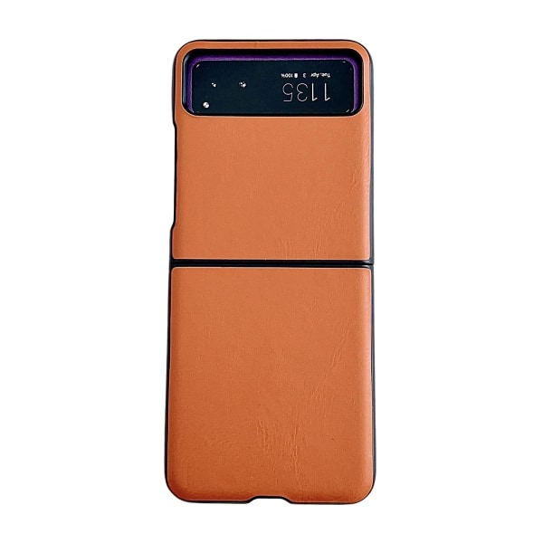 Læder tekstur telefontaske til Motorola Razr 40 Orange