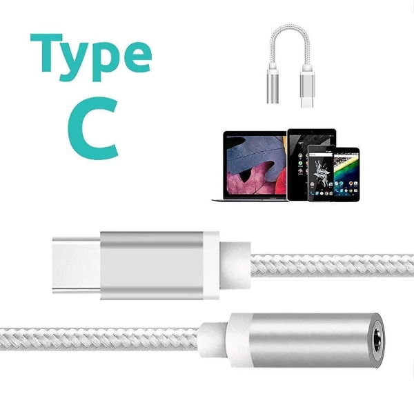 Usb Typ C till 3,5 mm hörlurar hörlurskabeladapter Usb-c till 3,5 mm jack