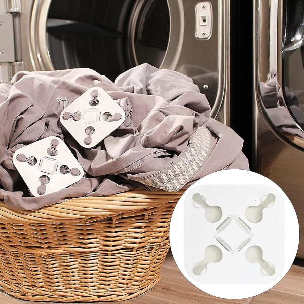 2stk Laken Anti-floke Gadget Vaskemaskin Tørketrommel Teppe Dynetrekk Sokker BH Feste Klesvask Tangles Wad Reduction Device Tool-yuyu S