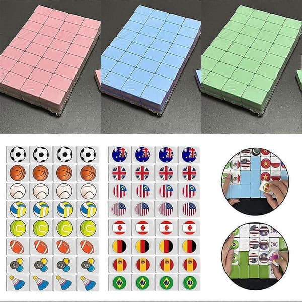 64+1 Block Seaside Escape Mahjong Game with Flag Pattern Popular Game Relaxation [HK] Storage Bag