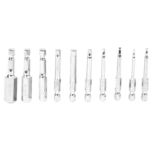 10 STK sekskantede skrutrekkerbits magnetiske bits 1,5-12 mm 60 mm lengde