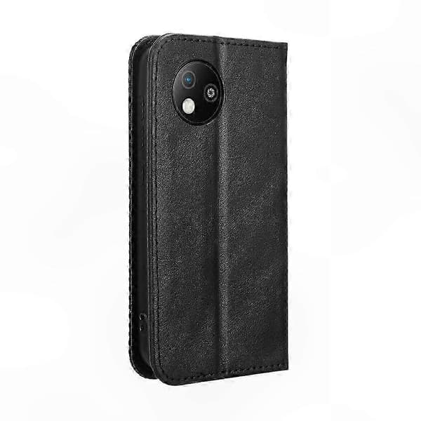 Retro teksturert skinndeksel med magnetisk spenne for Android-enheter Black For ZTE Blade A35 Lite