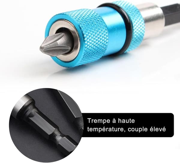 3 stk skruebitssett, magnetisk bitsholder, gipsbitsholder, 6 cm sekskantskaft, for gips, batteridrill og H
