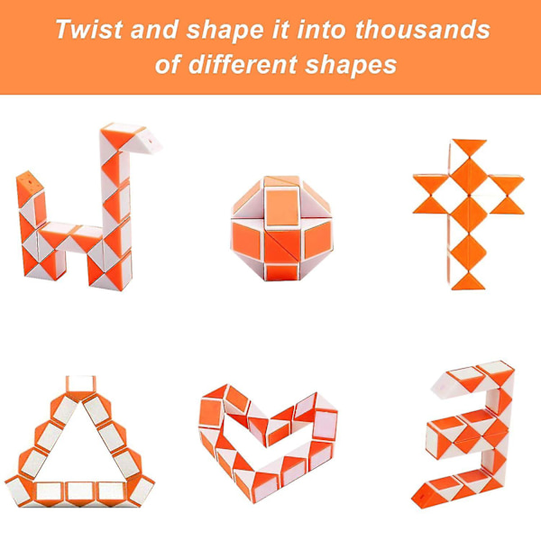 Tärningsspel - 12 delar, 24 block - Magic Speed Cube / Snake Cube Puzzle / Magic Snake Cube (slumpmässig färg)