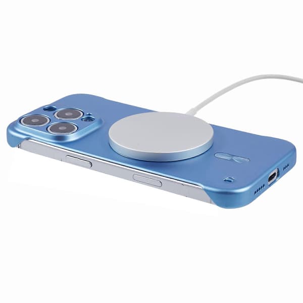 For iPhone 14 Pro Max Deksel Kompatibelt med MagSafe Hard PC Rammefritt Telefondeksel Blue