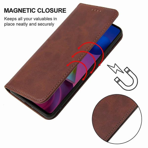 Magnetisk læder telefoncover til Samsung Galaxy M51 EU Version Brown