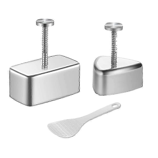 3-delt Musubi-formsett i rustfritt stål for ris-trekantpressemaskin Silver