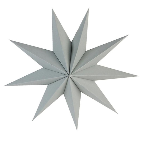 30 cm Ni-spisset stjerne Papir Barnerom Hengende Nyttårsfest Ornament Dekor Grey