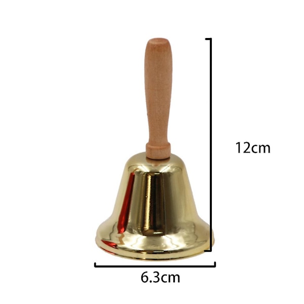Super Loud Solid Hand Call Bell Trähandtag Christmas Hand Call Bell