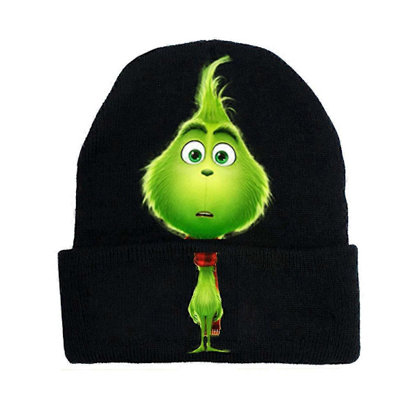 Jule-Grinch 3D-trykt Strikket Hat Unisex Vinter Varmt Beanie Skihue Mænd Kvinder Julefest Kreative Gaver C