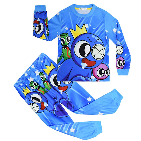Barnkläder Pojkar Flickor Regnbågsvänner Tryck Långärmad Toppar + Långa Byxor Casual Pyjamas Set Nattkläder 5-6 Years