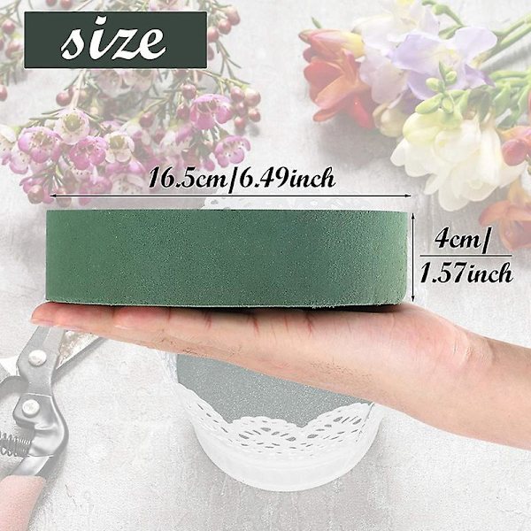 6 st Flower Foam Blocks, 6,5 tum Rund Torr Blommor Foam För, för bröllopsgången Blommor, festdekoration green