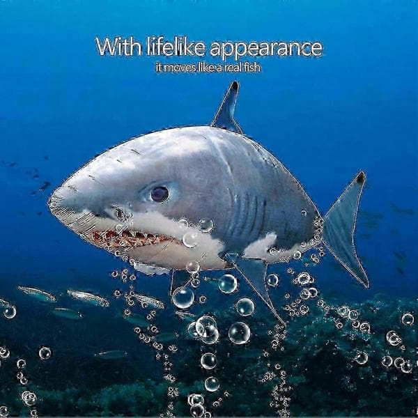Fjernstyret flyvende haj med oppusteligt design Blue Shark