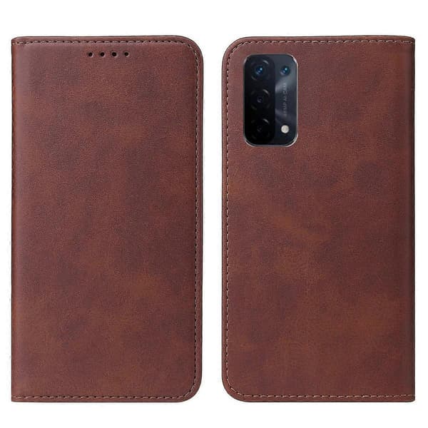 Magnetisk læder telefoncover til OPPO A74 5G Brown