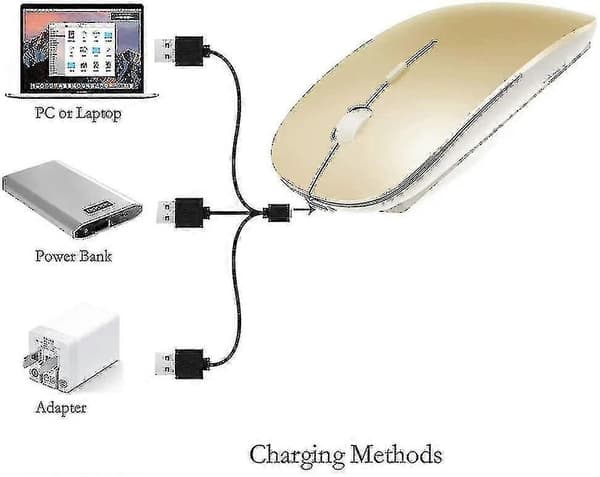 Trådløs Bluetooth-mus til Macbook Pro/Macbook Air/Ipad/Laptop/Imac/PC Gold