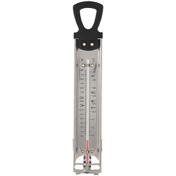 Termometer för godis/gelé/fritering, rostfritt stål, med grytklippfäste och snabbreferenstemperatur