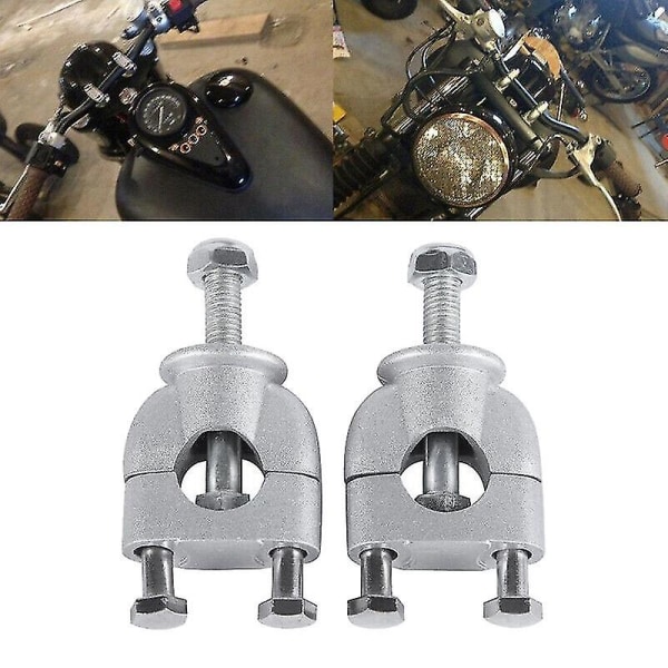 2x 7/8 tommers 22 mm motorsykkelstyrestigning Styrefeste krom For Dirt Bike Atv