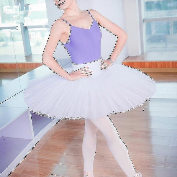 Professionel Platter Tutu Sort Hvid Rød Ballet Dansekostume Til Kvinder Tutu Ballet Voksen Ballet Dansenederdel Med Undertøj White XL