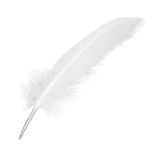 100 stk White Feathers Goose Craft Kompatibel med Party Hat Crafts 15-22cm