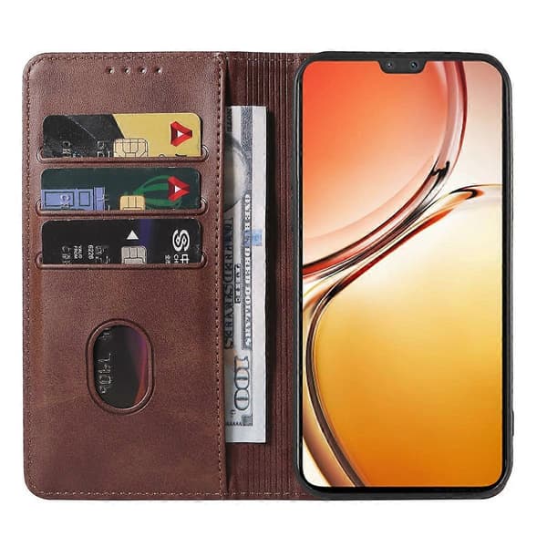 Magnetiskt läderfodral för vivo V23 5G Brown