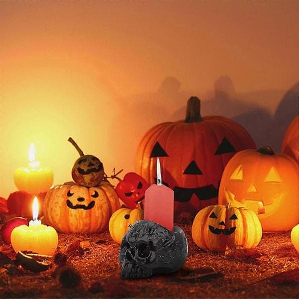 Mini dödskalleljusstake - Dekorativ planteringskärl för Halloween och gotiska interiörer 26-27s