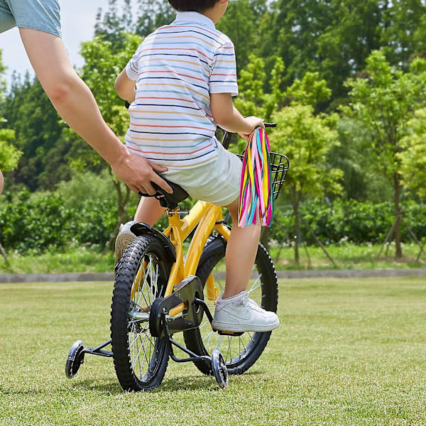 1 par børns regnbue cykelstreamere til piger drenge, 2 pak baby's farverige cykelgreb kvastbånd, bærertilbehør nem at fastgøre til scooter's/