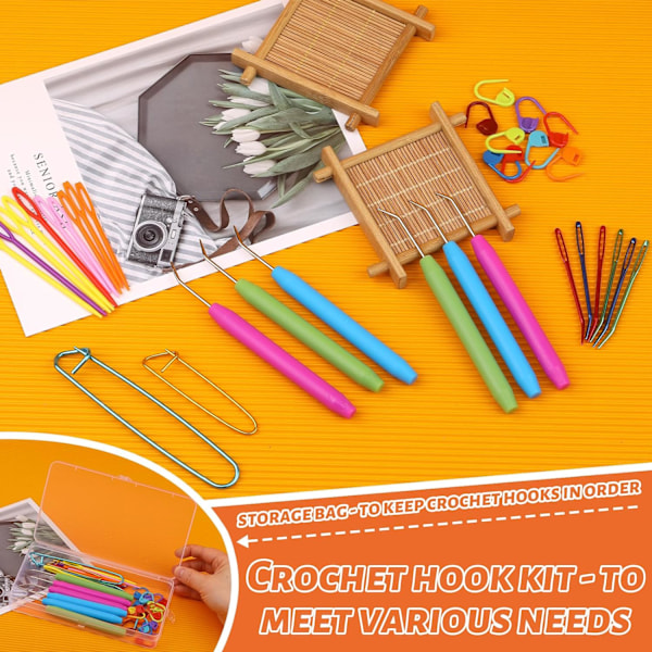 45 st Loom Virknål Kit, Stickning Virknålar med Plast Synålar Garn Nålar, Stickning Loom Virknål Virknål för stickning Craft DIY