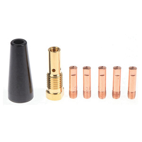 15 stk. MIG-svejsekit Flux Core Gasless Dyse 0,9 mm Messing Svejsespids Udskiftning MIG-svejser Tilbehør