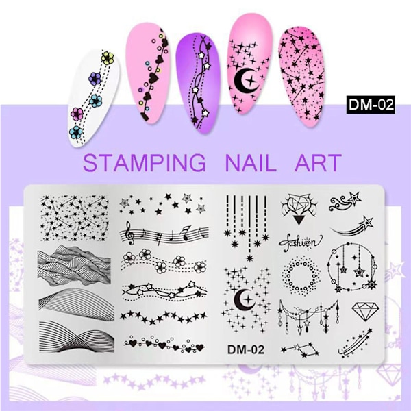Nagelstämpelplattor Nagelkonst Stämplingsplattor Nagelplatta Mall Bildplatta 1
