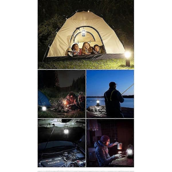 4 STK Mini COB Teltlampe LED Lygte Teleskopisk Lommelygte Campinglampe, A