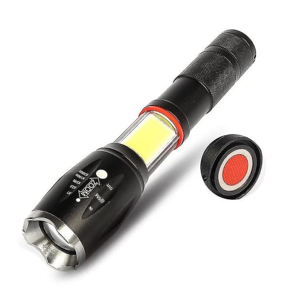 Kraftfull ficklampa teleskopisk fokuserande mini ficklampa Magnet Cob ficklampa Mini Portable