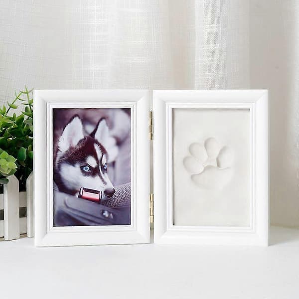 Kloaftrykssæt til hunde og katte, træramme, 3D gipsmodel White
