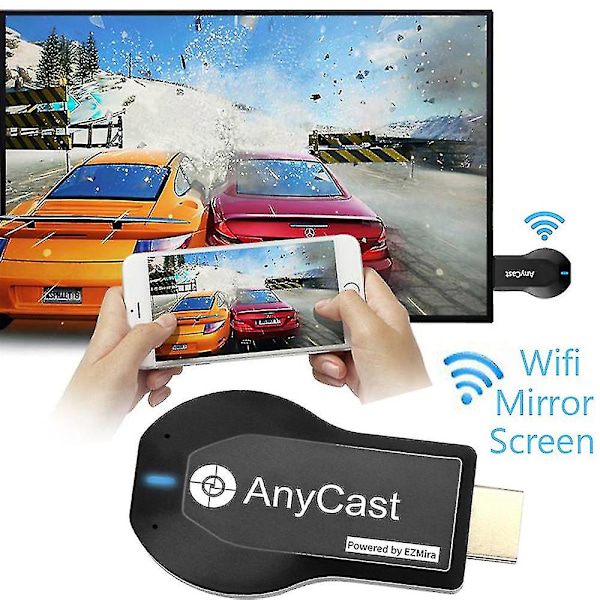 Trådløs Hdmi-skjermmottaker, Miracast Airplay Dongle-adapter Skjermspeiling fra telefon/nettbrett til TV/projektor