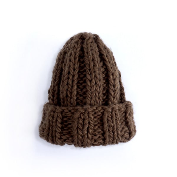 Strikket Beanie til Kvinder Vinter Ensfarvet Simpel Tyk Hue Udenrigshandel Varmt Ørebeskyttelse Beanie Coff Coffee Average size