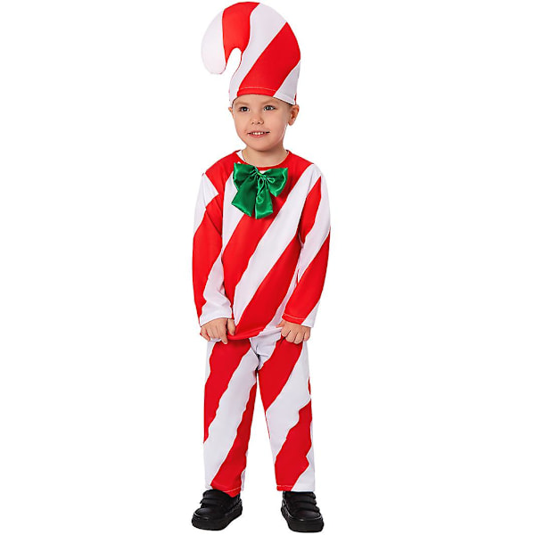 Joulupukin lasten karkkikeppi cosplay-lavaesityspuku S (105cm-115cm)