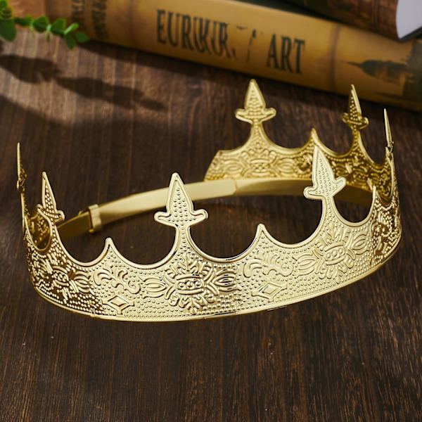 Metal Hårbånd til Mænd Guld Kroner til Tema Fødselsdagsfest Kostume Tilbehør