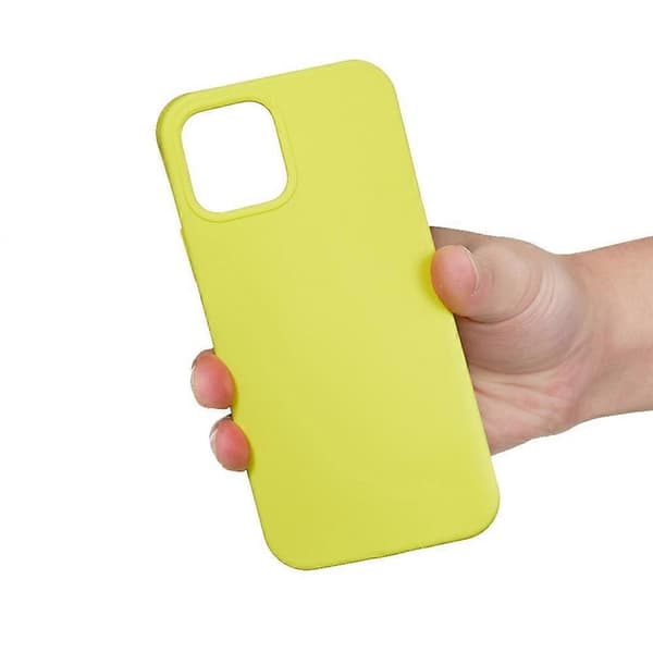 Silikonskal i enfärgad design Lemon Yellow For iPhone 15