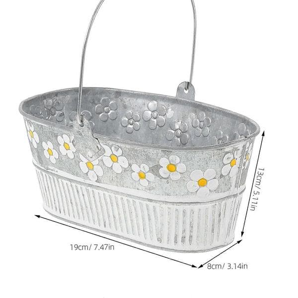 2 st Delikat Daisy Design Järnhink Hus Blomsterbehållare Retro Blomvas