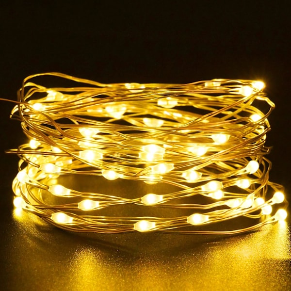 Varme hvite julelys, 3M/10ft 30LED Halloween-dekorasjonslys, batteridrevne oransje lysstrenger for Halloween, juledekorasjoner Warm White