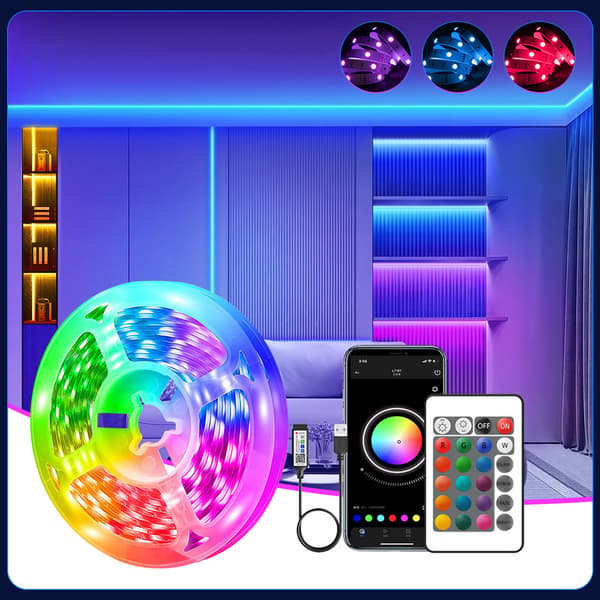 15 m LED-valot Bluetooth RGB LED-nauhavalot