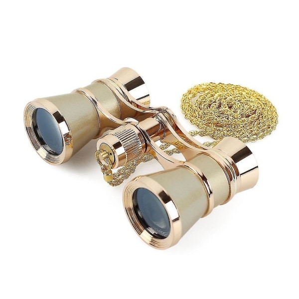 3 X 25 Foldbare Operabriller Kikkerter Metal Med Kæde Optisk Teleskop Retro Kvinder