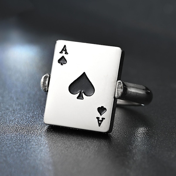 Fidgetringar för Kvinnor & Män Vändbara Spader Ess Spelkortsringar Deep Sapphire