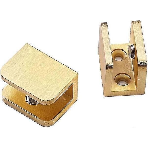 Borefri glasklemme hyldebeslag til 10mm-12mm glas (Guld)