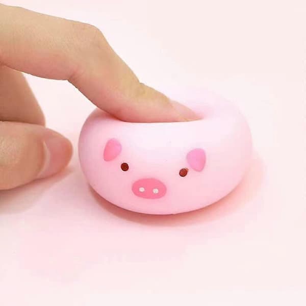 Kläm-leksak Ventboll Rosa Gris Långsamt Stigande Leksak Stressboll, Medium