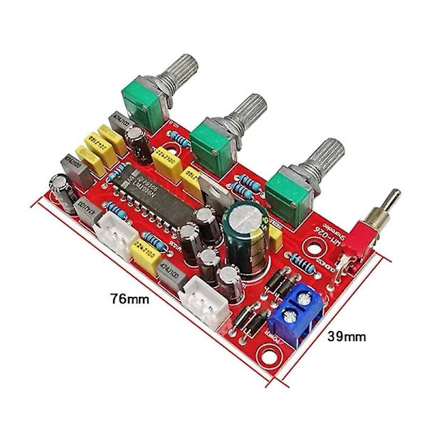 Lm1036 Op-amp Hifi esivahvistin esivahvistin äänenvoimakkuuden sävy diskantti loudness ohjauskortti esivahvistin Fini Red